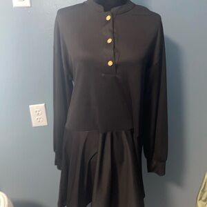 Women’s Zara black ribbed dress